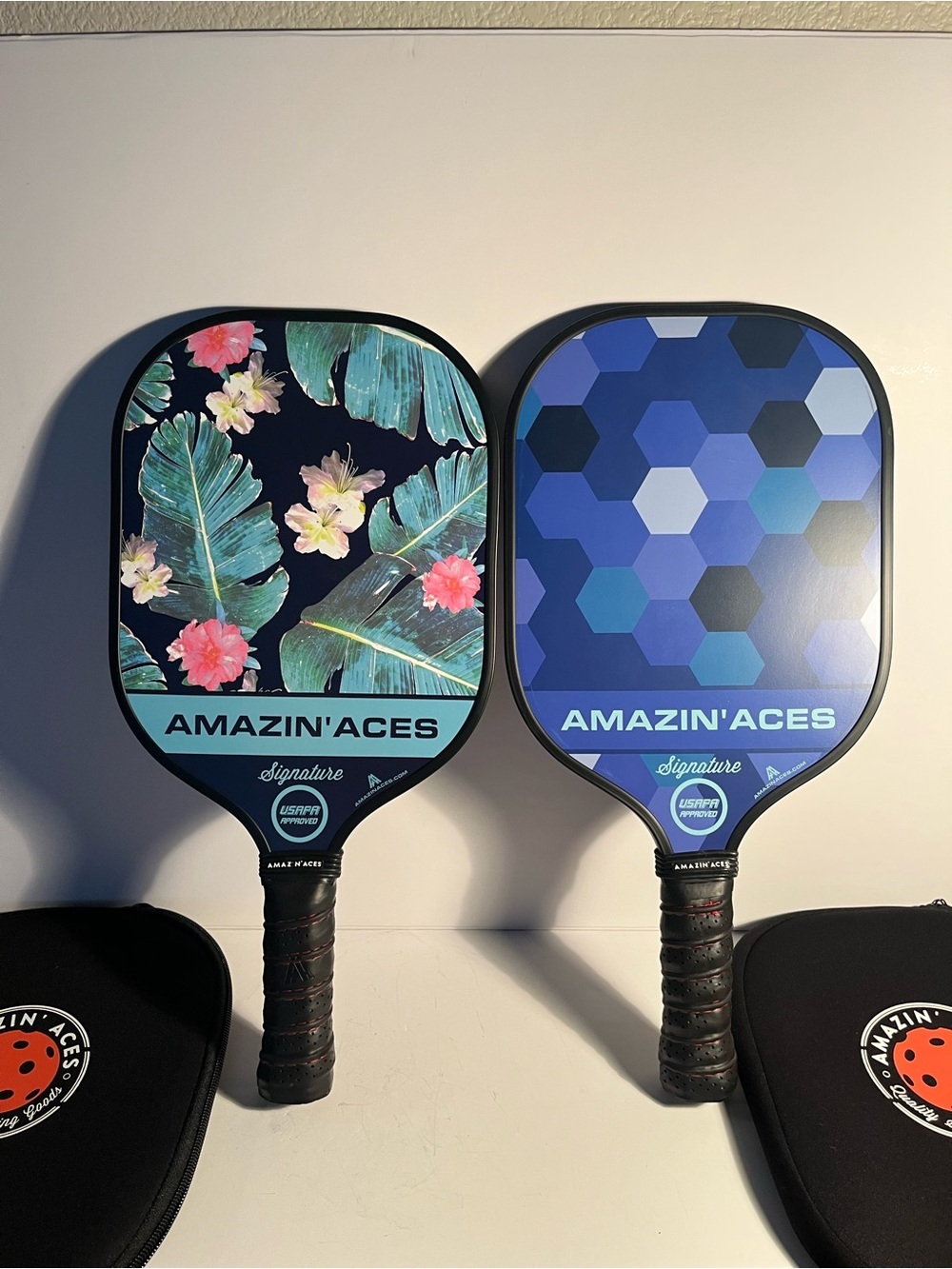 Amazin' Aces Signature Pickleball Paddles - Tropical & Blue  set of 2 💙💙